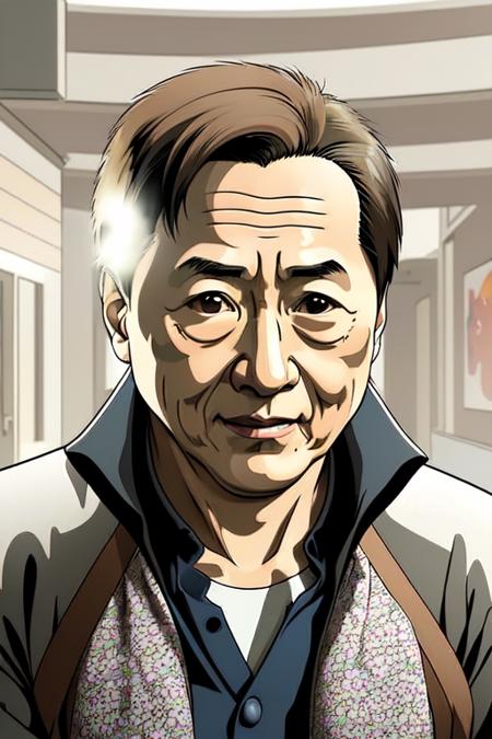 <lora:rotoscopee:1>rotoscopee, Jackie Chan