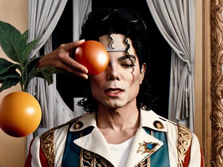 leavemealone portrait of michael jackson magician man with a magic ball, surrealistic, professional photography, intricate detail, high quality, masterpiece  <lora:hjleavemealone_v10:0.75>