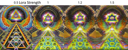 an 0ccult painting of an angel flanked with two staircases surrounded by a angels with trumpets and swords in hand, eye of providence in a pyramid at the top, psychedelic art, pentacle, highly detailed symmetry, still of rainbow ophanim, highly intricate, heaven gate, dmt waves, harmony, DNA, sharp focus, best quality, highest detail. <lora:Occult_drawing_style_v0.2_SDXL:0.5>