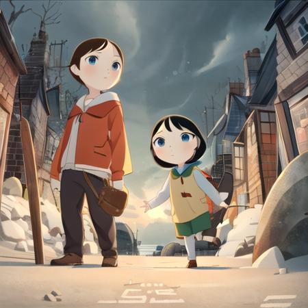 Song of the Sea a cartoon seal and a girl swimming in the ocean Saoirse Ben