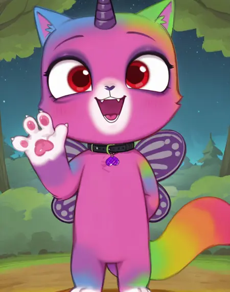 Yticilef - Rainbow Butterly Unicorn Kitty