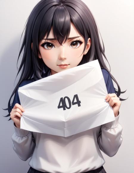 anime artwork (Digital Artwork:1.3) of (Rough sketch:1.3) 404, text 404, logo 404, Civitai404, ffusion404, a girl holding a paper with the number 404 on it, hinata hyuga, a1 pictures, anime moe artstyle, akane owari danganronpa, hanayamata, official art, hana yata, gapmoe yandere, fubuki, in an anime style, kawaai, anime girl named lucy <lora:404FFusionV2:0.4> <lora:404FFusionV2:0.4> <lora:FF-Style-Dall-e-FFusion-Surrealism:0.8> <lora:FF_404_Inspiration:1> <lora:Smiling_Jellyfish_XL_Series:0.4>,CGSociety,ArtStation,close portrait,(manga:1.3),beautiful,attractive,handsome,trending on ArtStation,DeviantArt contest winner,CGSociety,ultrafine,detailed,studio lighting . anime style, key visual, vibrant, studio anime,  highly detailed