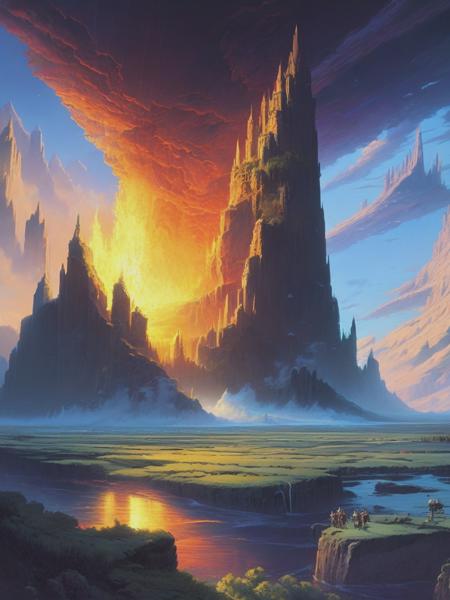 <lyco:NoahBradley:1.0> cataclysmic phantasmagoria of the ancient realm, noah bradley