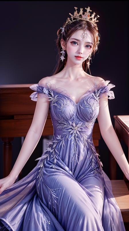 purple dress,crown