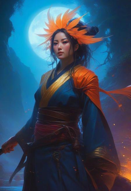 japanese nihonga painting about In the unpublished and breathtaking image (far beyond the unseeable) by john berkey, the essence of the Master's artistry shines through with remarkable clarity. As your eyes wander across the canvas, you'll encounter a harmonious fusion of elements that defy convention and ignite the imagination. It is a visual symphony that stands as a testament to Berkey's boundless creativity. Vibrant and sublime colors dominate the image, bursting forth with a luminosity that captivates the viewer., d&d, fantasy, highly detailed, digital painting, artstation, sharp focus, fantasy art, character art, illustration, 8k, art by artgerm and greg rutkowski