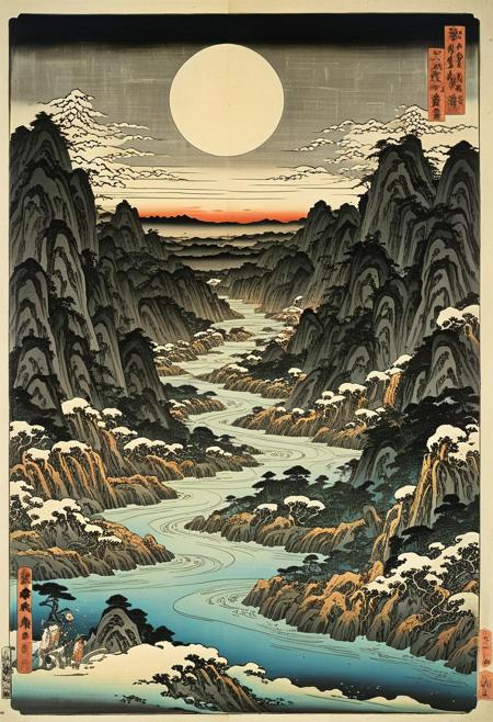 Irritating eternal endless emptiness of space fulfilled with the immense inexhaustible irresistible source of awe and horror, masterpiece, best quality, detailed, high quality, scenery, ukiyo-e