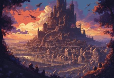 score_9, score_8_up, score_7_up, ultra quality, d3p1x3l, pixel art, scenery
heavily armored medieval knight, meadow, dragons in the sky, sunrise