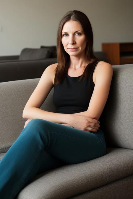 girl sitting couch