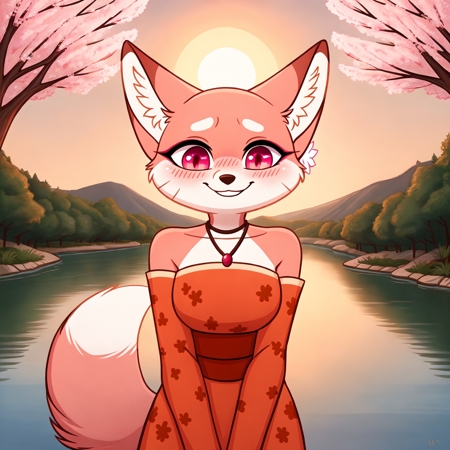kitsune ae pink fur white fur two tone fur fox
