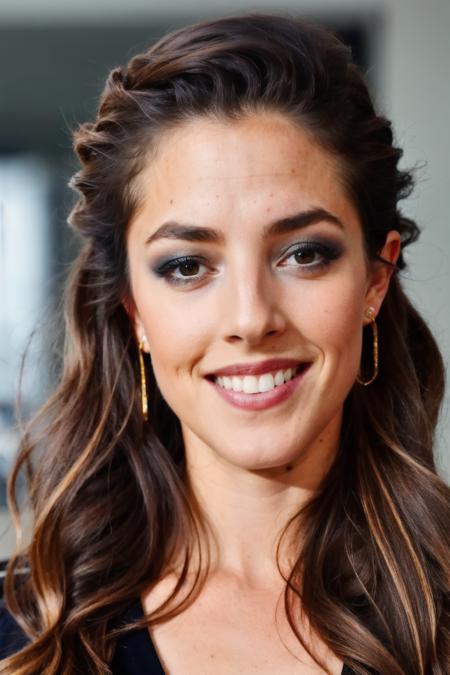 Photograph, olvt,  beautiful eyes, long hair, (hair up:1.2), office background, high detail, HD, ultra detailed, ultra realism, field of view, trending on 500px, <lyco:Oliviat-RealVision-V1.0:1.0>