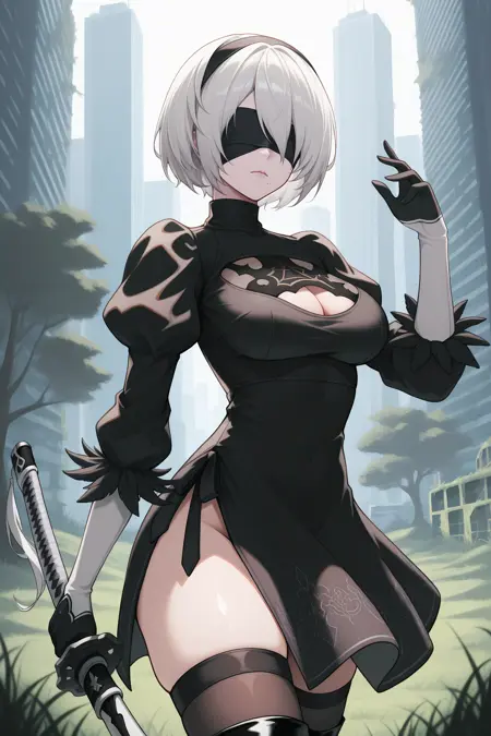 2B - YoRHa No.2 Type B ヨルハ2号B型 | NieR: Automata | 6 Outfits + 2P alt appearance [IllustriousXL]