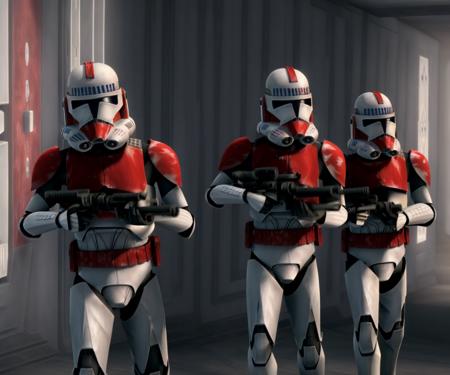 (multiple clone troopers,  shiny, 
attacking:1.4),
detailed armor and helmet, holding guns, aming, inside a star ship, star wars, interacting with each other,:1.3)
(full shot:1.3), (long shot:1.2), (wide shot:1.3), (photo essay:1.4), X1.5, (Extreme Wide Shot:1.4),
((best quality)), ((masterpiece)), (detailed), stunning gradient colors, no watermark signature, detailed background, insanely detailed, , ((masterpiece)), absurdres, HDR, ,,  <lora:clonesV1:1>