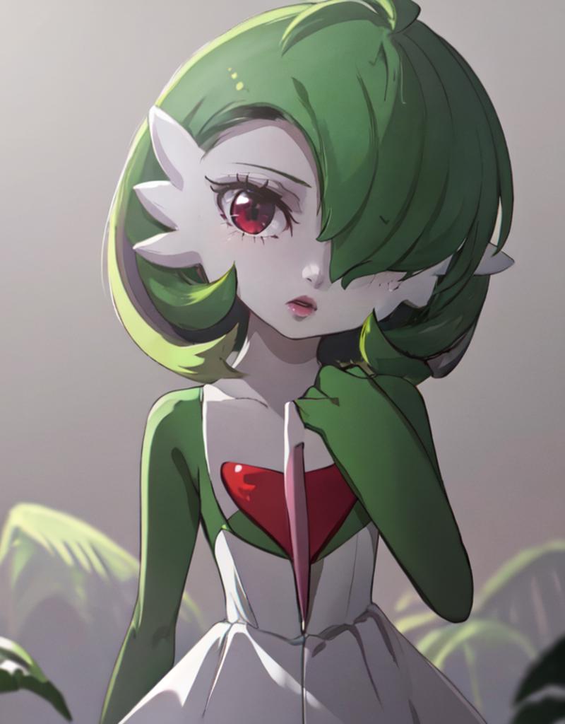 A young girl wearing a green, white, and red costume.