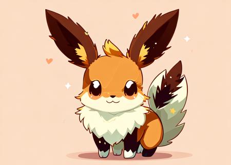 vector art of a cute happy eevee