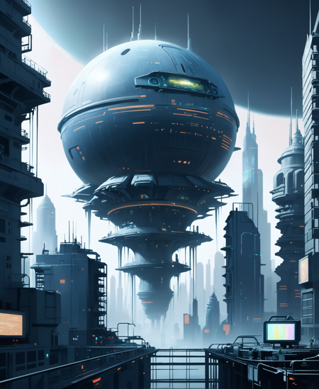 digital painting, atompunk, ghostly,Titanesque scifi megacity outside of the universe<lora:EnvyAtompunkXL01:0.1>