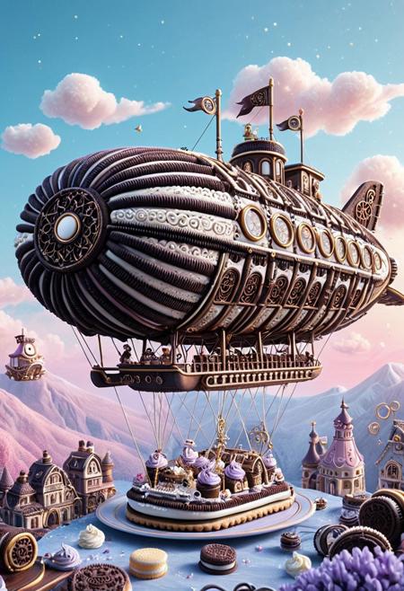 score_9, score_8_up, score_7_up,
All made of creamy cookies world:
(
Medium shot, cute steampunk airship, fluffy texture, pastel pink, light blue, lavender, cream, gold accents, intricate details, soft lighting, whimsical, dreamy, detailed background, clear sky.
)
masterpiece, best quality, absurdres, Ultra-HD, 8K cinematic, flawless, hyperrealistic, intricate details, ultra-fine details, amazing quality, highres.
super exquisite, micro details, delicate textures, intricate patterns, definition so sharp.
elegant, sophisticated, epic, breathtaking, grand banquet, culinary art, dessert paradise.
cute, adorable, dreamy, pastel colors, soft palette, muted tones, desaturated colors, ethereal.
gradient, iridescent, shifting colors, nuanced tones, subtle transitions, volumetric lighting.