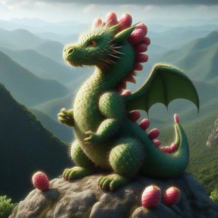 dragon in a mountain  <lora:Prickly Pear Style v1:1>, Prickly Pear Style,