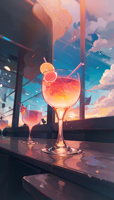 cocktailworld, no humans, scenery, summer,  sky, cloud,   blurry background, 
masterpiece, best quality, ultra detail, 






 <lora:CocktailWorld:1>