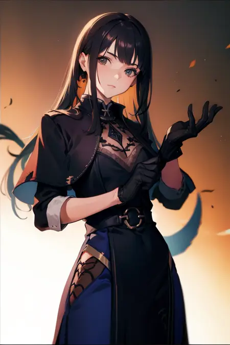 pose Adjusting gloves