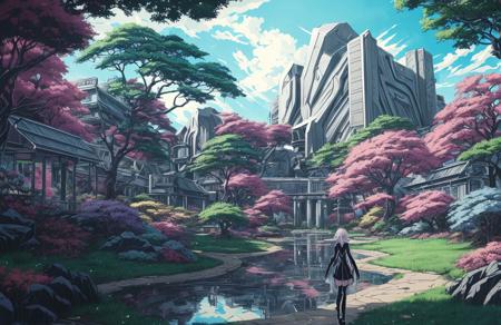 anime artwork, cartoon, Archenemy style, Supervillain style, anime style, key visual, vibrant, studio anime, highly detailed, scenery,scene painting,a painting, patch ,arboretum ,estate , ,