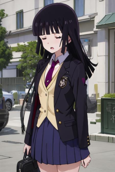 mitsuki_kanzaki_imocho black_hair, long_hair, bangs, purple_eyes