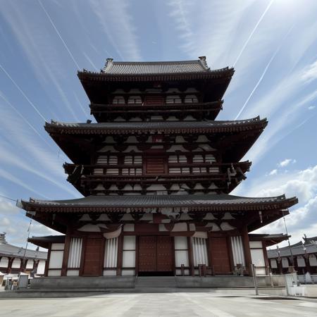 (masterpiece),(high quality), best quality, real,(realistic), super detailed, (full detail),(4k),8k,no humans,building, architecture,sky,blue sky, east asian architecture, outdoors, day, tree, <lora:XSArchi_118:1>