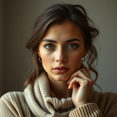 a beautiful woman,  pensive, looking at viewer, , close up on face