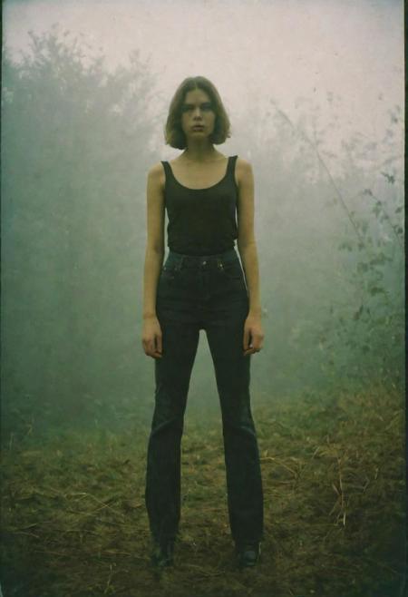 Faded Polaroid Photo of (solo, full body photo:1.3), (action packed:1.3) (thoughtful pose:1.3), (haze, fog, mist:1.3), chiaroscuro, <lora:DDR_Fashion:0.3>, AnalogRedmAF <lora:AnalogRedmondV2-Analog-AnalogRedmAF:0.1> <lora:badbronaughtyunderwear:0.5>, fishnets, lingerie, see-through, bodysuit, shirtless, steamy, sweaty, oily skin, shorts, boots, night, <lora:add-detail-xl:1> <lora:DetailedEyes_V3:1>, perfect eyes <lora:perfect-eyes:0.3>, analog, old faded photo, old polaroid