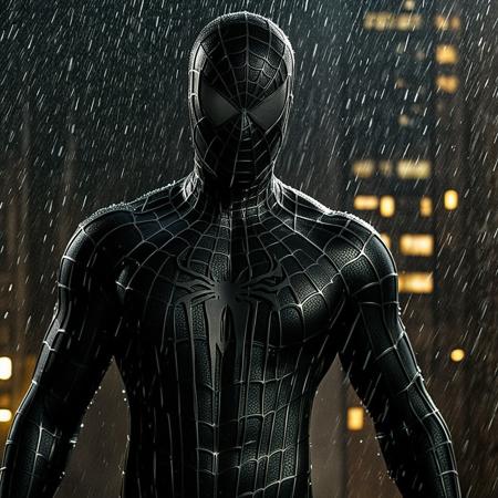 score_9, score_8_up, score_7_up, best quality, realistic, masterpiece, beautiful detail, hyperrealistic, rainy scenery, ((1girl, woman body, big breasts)), amazing detailed full body of a beautiful japanese girl, wears black spider man mask, wearing a realistic and highly detailed black raimi spider-man suit, ((huge muscular girl)), professional model wears ultra - detailed black raimi spider - man suit, ultra - detailed and grained black raimi spiderman suit, suit covered entire body and hand, black spiderman gloves, wet, (full body), (dirty skin), close up, octane render, highly detailed, volumetric, dramatic lighting, (highest quality:1.1), (HDR:1.3), (top quality, best quality), realistic, high definition,