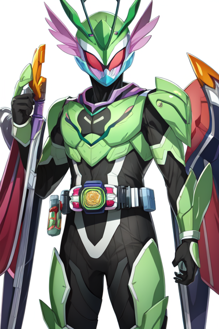 praying mantis, dual wielding, helmet, tokusatsu, belt, solo