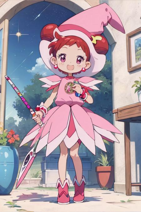 majodoremi,<lora:0010majodoremi-000040:1>,happy,looking_at_viewer,posing,holding wand,