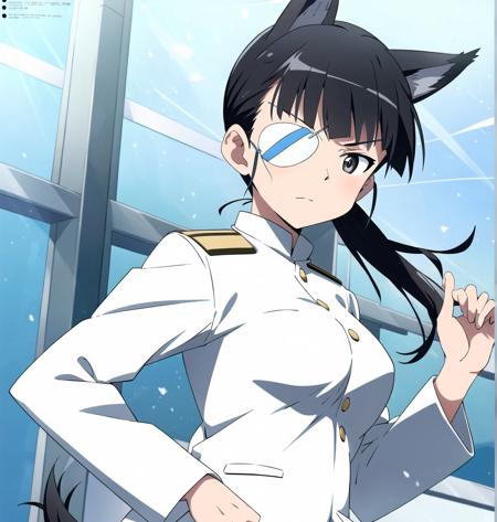 sakamoto_mio, 1girl, solo, long hair, brown eyes, underwear, swimsuit, ponytail, uniform, military, military uniform, eyepatch, school swimsuit, swimsuit under clothes, dog ears, extra ears, dog tail, dog girl, origin military uniform sakamoto_mio, 1girl, solo, long hair, brown eyes, underwear, swimsuit, ponytail, uniform, military, military uniform, heterochromia, eyepatch, school swimsuit, swimsuit under clothes, dog ears, extra ears, dog tail, dog girl, origin military uniform sakamoto_mio, 1girl, solo, long hair, black hair, red eyes, animal ears, school uniform, tail, swimsuit, ponytail, eyepatch, school swimsuit, no pants, dog ears, extra ears, dog tail, dog girl, swimsuit under clothes, serafuku style sakamoto_mio, 1girl, solo, long hair, black hair, red eyes, animal ears, school uniform, tail, swimsuit, ponytail, heterochromia, eyepatch, school swimsuit, no pants, dog ears, extra ears, dog tail, dog girl, swimsuit under clothes, serafuku style