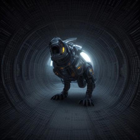 stretch, Sharp image, 4k, 8k, Detailed and Intricate, Cinematic,  
OverallDetail,  ultra detailed, ultra resolution, vault, no people, fully generated, amazing, beautiful, highest quality, detailed technology, machinery, futuristic, perfect, 4k definition, megalophobia, great lighting, massive structure in space with light shining all around it