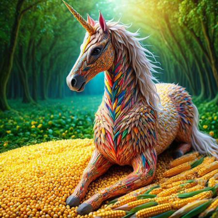 realistic photography of a unicorn her corn is made of pencil, magical fairytale landscape, elaborate fantasy style art, fantasy, intricate details, ultra sharp, exquisite detail, flawless composition, vivid colors, masterpiece, exciting background