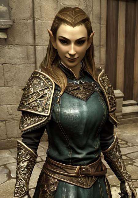 1girl, sfw, <lora:Altmer-Female:0.8>, Altmer-Female, 1girl, solo, smile, armor, (masterpiece, best quality, absurdres, detailed, ultra-detailed:1.3), attractive, (trending on CGSociety, trending on pixiv, contest winner:1.3)