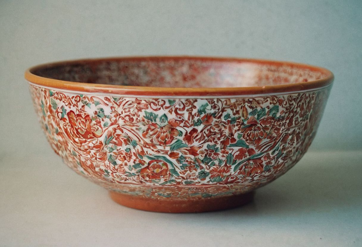 leica m3, 35mm Voigtlander lens, Portra 160/400, photo of an antique chinese procelain bowl. high resolution, high contrast, natural  sunlight