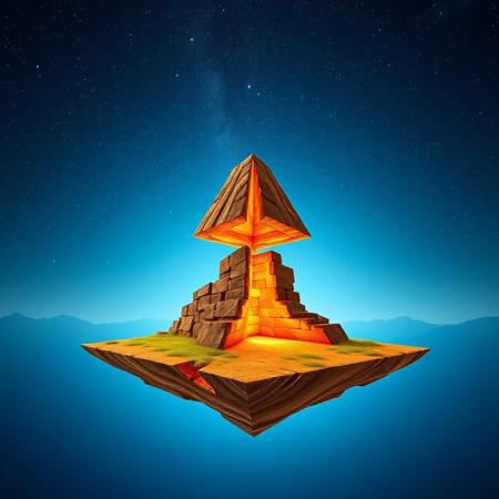 a floating split pyramid