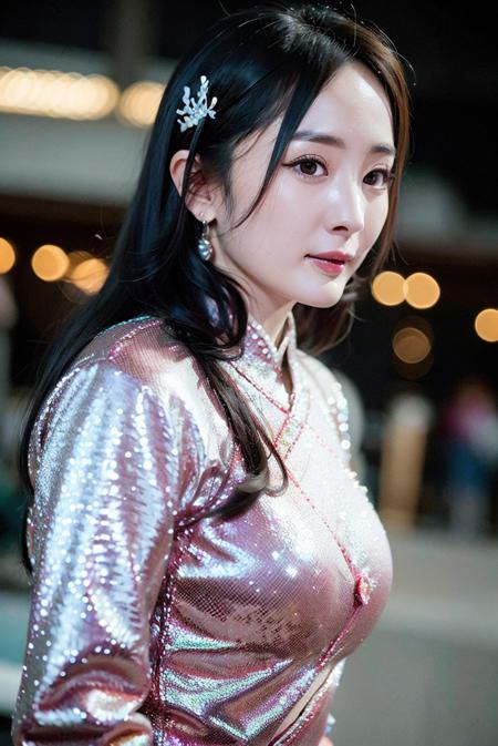 yangmi,chineseidol, hanfu, chinese clothes, china dress, night, outdoors,
(((master peice))), (((best quality))), (((ultra high res))), (photorealistic:1.4), 8K, Nikon D750, ((Wide Angle)),
1girl, detailed face, upper body, <lora:yangmiV73-000007:0.72>