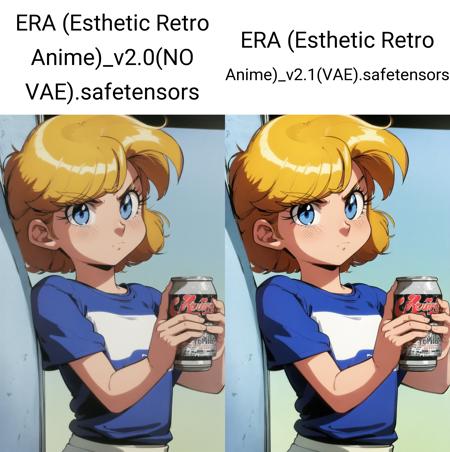 1girl, solo, blush, short hair, bangs, blue eyes, blonde hair, shirt, holding, closed mouth, white shirt, upper body, short sleeves, v-shaped eyebrows, eyelashes, frown, parody, t-shirt, clothes writing, serious, can, retro artstyle, 1990s (style), holding can, 1980s (style), beer can, soda can