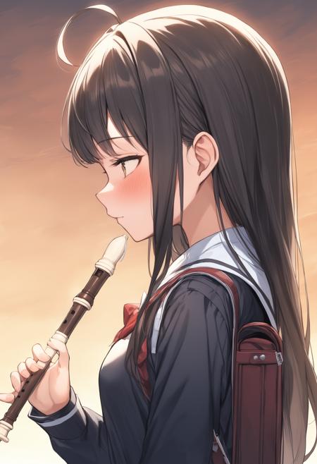 1girl, <lora:sdxl-flat:-1>,medium breasts,school uniform,
<lora:recorderXLv1:1>,recorder,
from side, portrait, looking down, blush, institute, closed mouth,
best quality,medium quality,