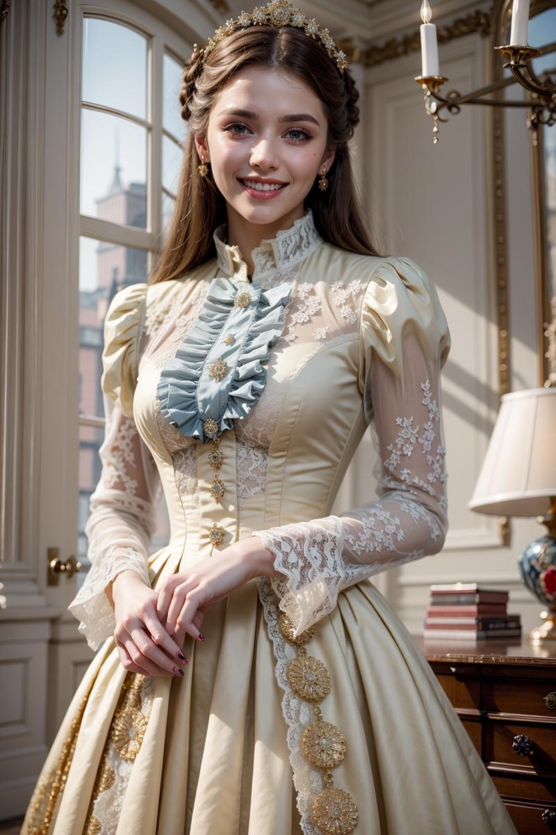 High neck 2024 victorian dress