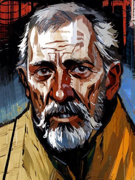 (A_Rostov_Style:0.7) <lora:DE_Alexander_Rostov-06:0.9>, illustration, (portrait:1.2), old man, alcoholic, swollen face, broken face, wooden houses , flirty dynamic pose, rough brush strokes, soothing tones, calm colors, art by greg rutkowski and artgerm, (intricate details:1.12), hdr, (intricate details, hyperdetailed:1.15)