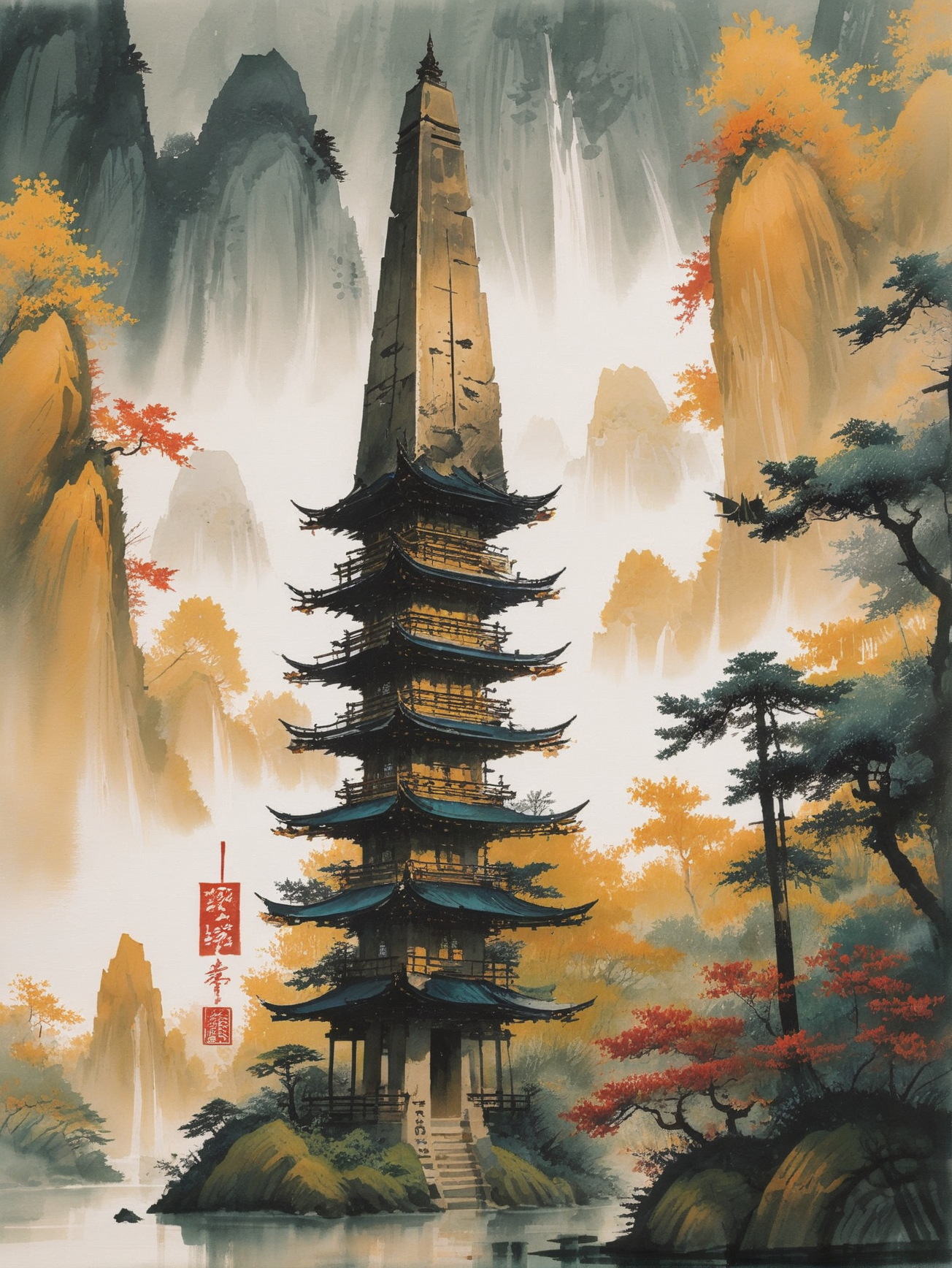 00697-1836003960-sumi-e_anime_style_colored_ink_ink_painting,_golden_hour,_architecture,__at_the_High-contrast_exotech_Obelisk_,_japanese_writing.webp