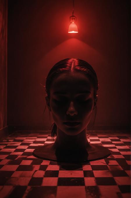 ((dark ambience)),((red lighting)),only head,head on checkered floor,[closed eyes:],<lora:sdxlpony_onlyhead-v2:1:lbw=0,0,0,0,0,0,1,0,1,1,0,0,0,1,1,0.2,0.2,0.2,0.2,0.2,0,0.2,0.2,0,0,0>