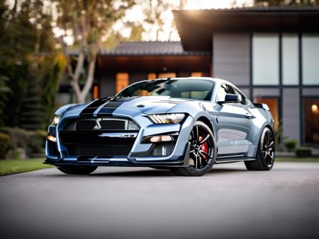 mstgsgt500 car parked in front of a beautiful modern house, flares, bokeh, Japan