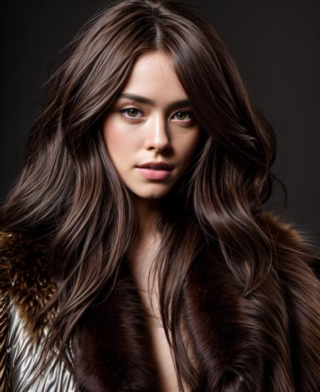 a portrait of a beautiful Chestnut Brunette haired woman, fur coat, disco aesthetic, very detailed, ultra sharp focus Sony FE 55mm f/1.8 ZA, Moviecam Compact MK2, (photo realistic:1.2), award winning photograph <lora:insanobot:1>
