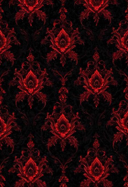 red floral ghostly Halloween spooky wallpaper, intricate patterns, dark gothic elements, high detail, eerie atmosphere, vivid colors, cinematic lighting, digital art, texture-rich, hauntingly beautiful design