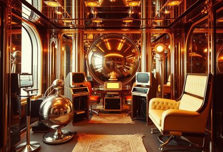 avant-garde , gold and chrome, 1970s, lofi
