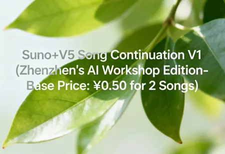 Suno+V5 Song Continuation V1 (Zhenzhen's AI Workshop Edition - Base Price: ¥0.50 for 2 Songs)