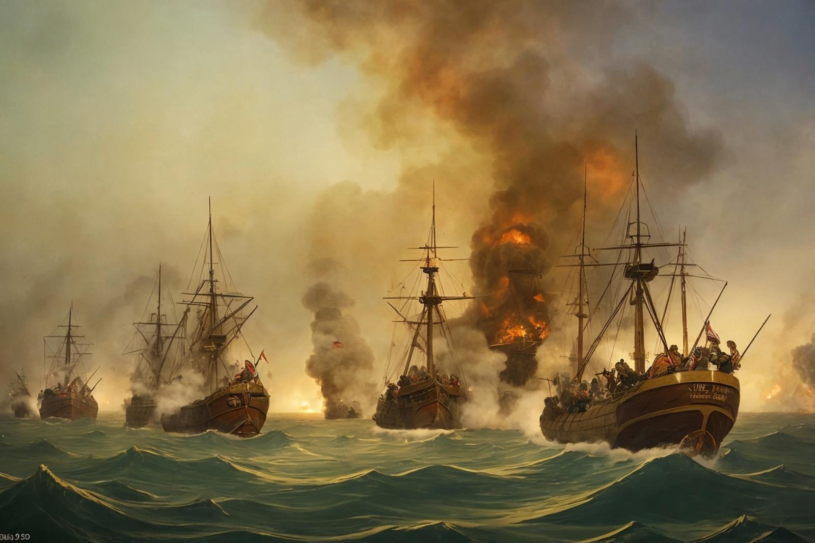 Age Of Sail Battle Painting image by Dragon1123